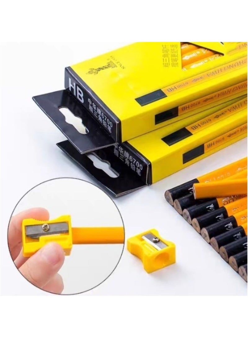 هويتك علبة من 12 قلم رصاص خشبي سداسي الشكل HB مع مبراة، مجموعة للكتابة والرسم - Image 4