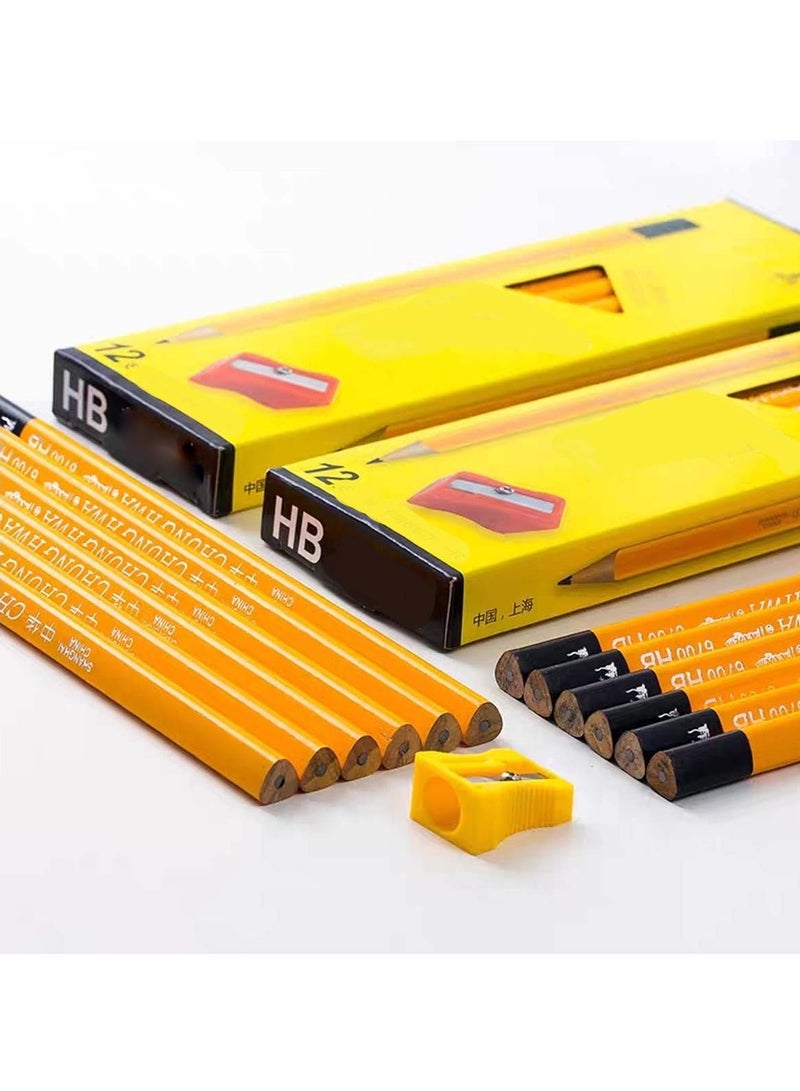 هويتك علبة من 12 قلم رصاص خشبي سداسي الشكل HB مع مبراة، مجموعة للكتابة والرسم - Image 5