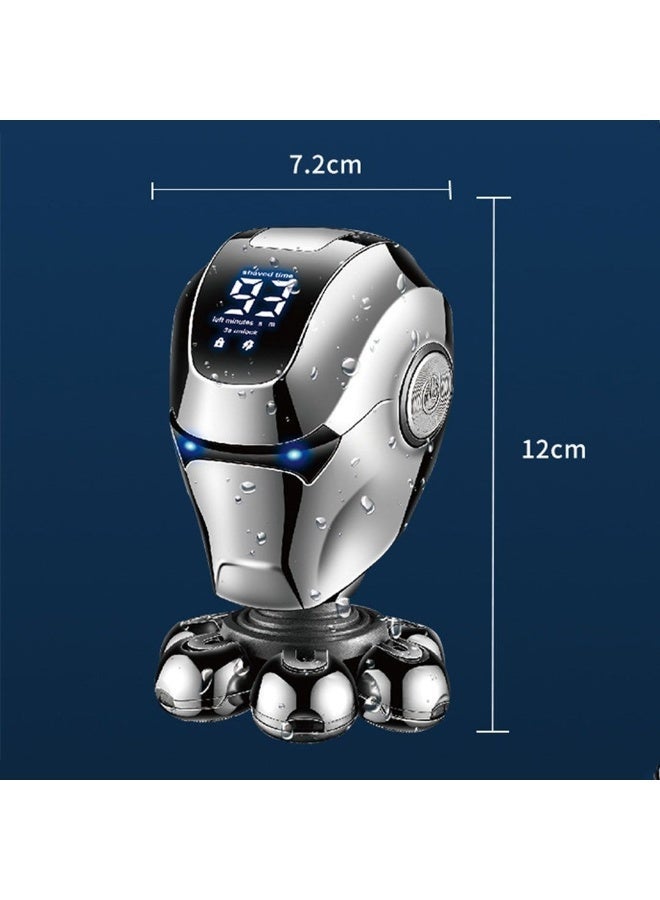5-in-1 Multifunctional Electric Head Shaver for Men - 7D Rotary Grooming Kit, IPX7 Waterproof, Type-C USB Rechargeable - Image 2