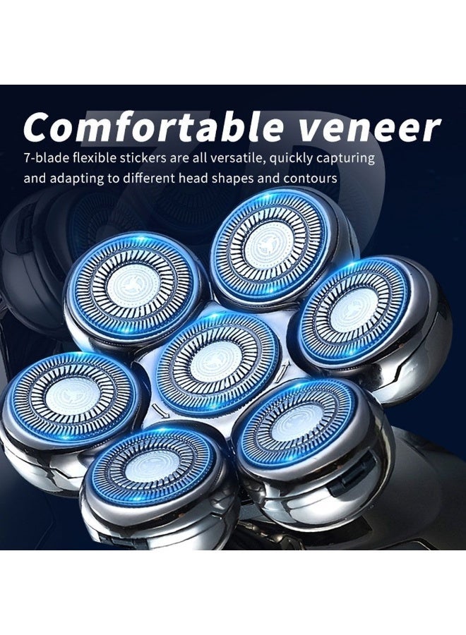 5-in-1 Multifunctional Electric Head Shaver for Men - 7D Rotary Grooming Kit, IPX7 Waterproof, Type-C USB Rechargeable - Image 4