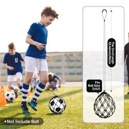 Rolitwils Soccer Kick Trainer 2 Psc with Return Net Football Training Equipment for Boys Girls Practice Gear Compatible with Size 3 4 5 Balls - Image 3
