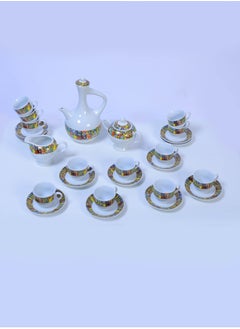 YOMA 29 - Piece Ethiopian/Eritrean Coffee Set with Box saba Edition. The full set Comes with 12 cups, 12 saucers, a sugar + milk pot  - Image 4