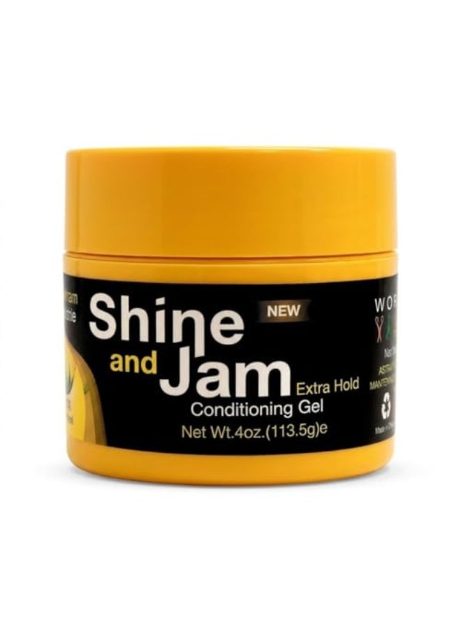 Shine and Jam Conditioning Gel for Braiding Extra Hold Honey Extract Non-Greasy Edge Control Hair Gel for Braids Twists Edges (4 Ounce (Pack of 1)) - Image 1