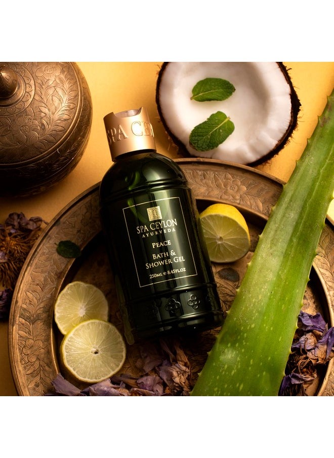 spa ceylon - Peace Bath And Shower Gel | Lemongrass And Lavender Infused Herbal Body Wash | Hydrating With Aloe Vera | Vegetarian & Cruelty-Free | Promotes Harmony - Image 1