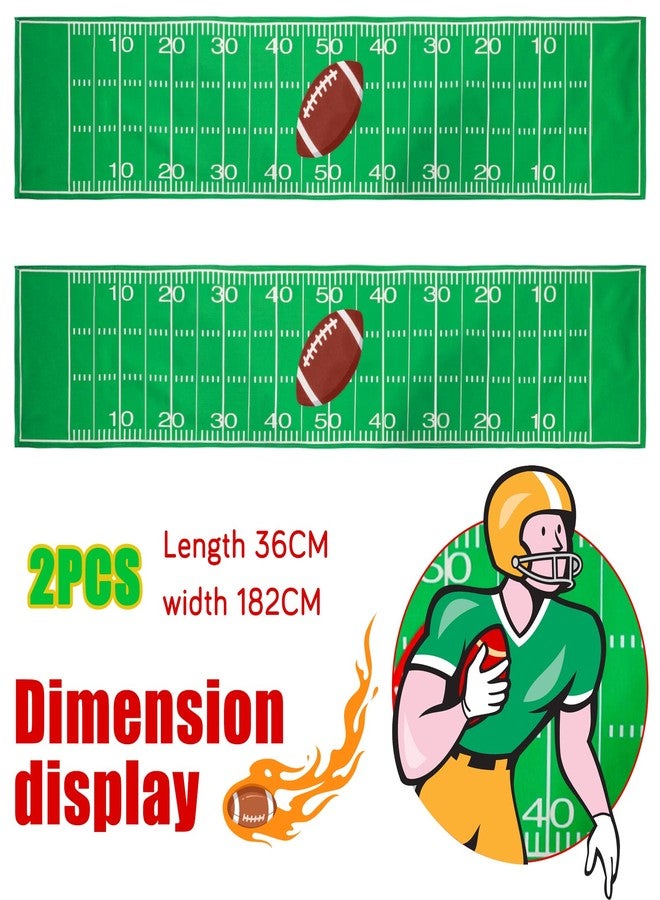 Tegeme 2 Pcs Football Table Runner Game Tablecloth Day Table Cover Halloween Green Tables Runner Centerpieces Decor for Kitchen Dining Home Soccer Party Decoration(Party) - Image 3