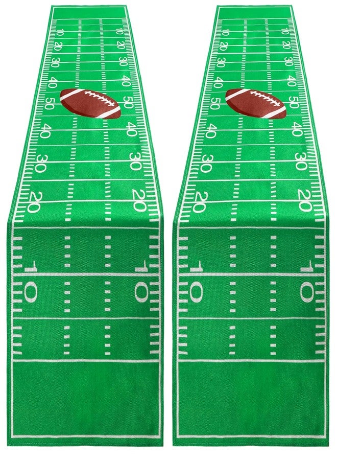 Tegeme 2 Pcs Football Table Runner Game Tablecloth Day Table Cover Halloween Green Tables Runner Centerpieces Decor for Kitchen Dining Home Soccer Party Decoration(Party) - Image 1