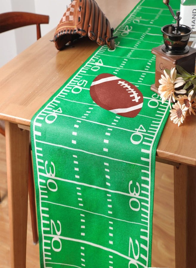 Tegeme 2 Pcs Football Table Runner Game Tablecloth Day Table Cover Halloween Green Tables Runner Centerpieces Decor for Kitchen Dining Home Soccer Party Decoration(Party) - Image 4