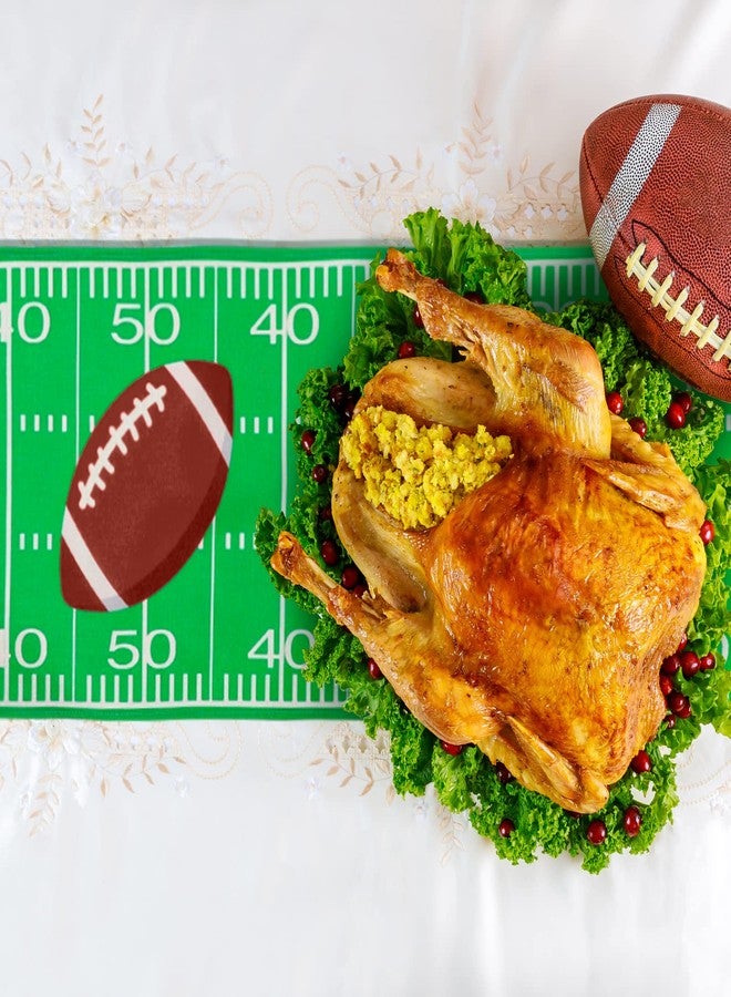 Tegeme 2 Pcs Football Table Runner Game Tablecloth Day Table Cover Halloween Green Tables Runner Centerpieces Decor for Kitchen Dining Home Soccer Party Decoration(Party) - Image 2