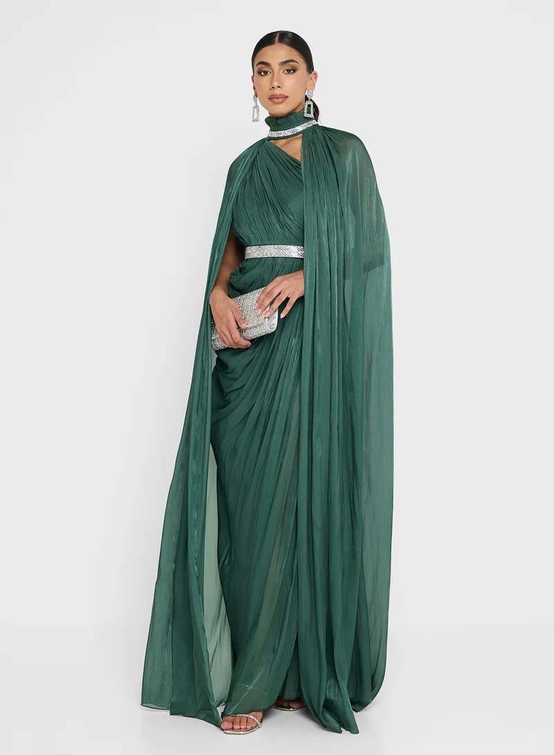 جولدن ابل 2Pcs Set Belted Maxi Dress