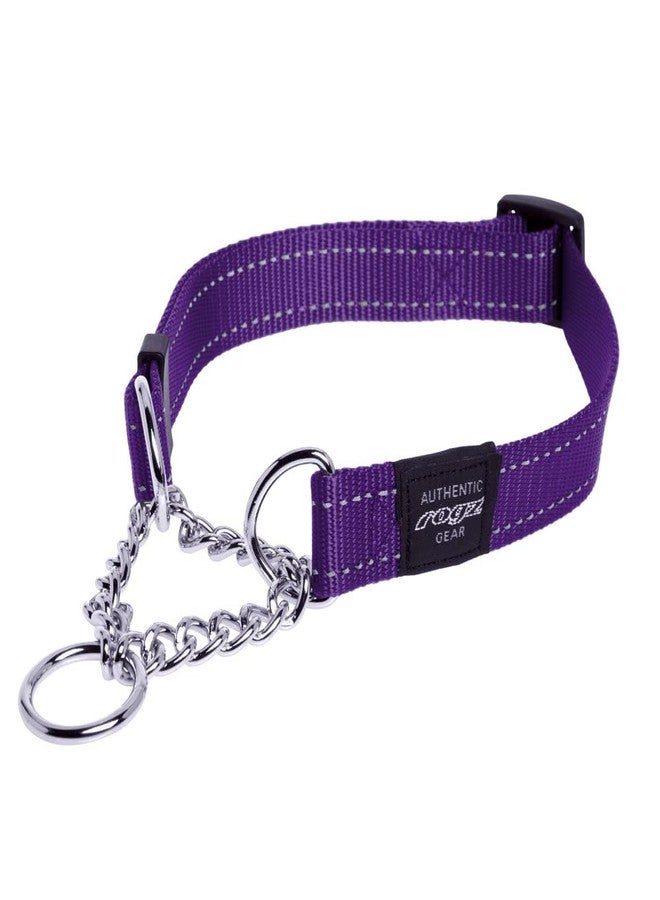 Rogz Reflective Nylon Choke Collar; Slip Show Obedience Training Gentle Choker for Large Dogs, Purple - Image 1