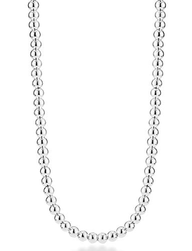 Miabella Italian 925 Sterling Silver Handmade 4mm Bead Ball Strand Chain Necklace for Women, Made in Italy (Length 20 Inches) - Image 1