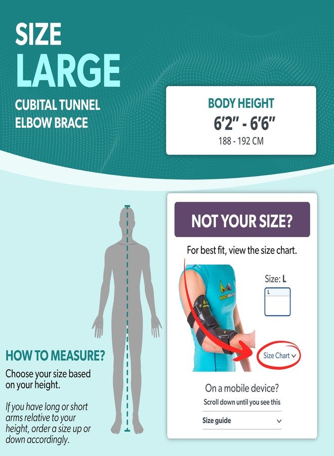 BraceAbility Cubital Tunnel Syndrome Elbow Brace | Splint to Treat Pain from Ulnar Nerve Entrapment, Hyperextended Elbow Prevention and Post Surgery Arm Immobilizer - L (LARGE/X-LARGE) - Image 2