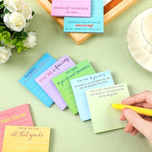 Yinder 24 Pcs Employee Appreciation Sticky Notes Xmas Gift Bulk Motivation Note Pads Mini Inspirational Note Gift for Teacher Nurse Staff Coworker Office Supply 3 x 3'' (Appreciation,Light Color) - Image 3