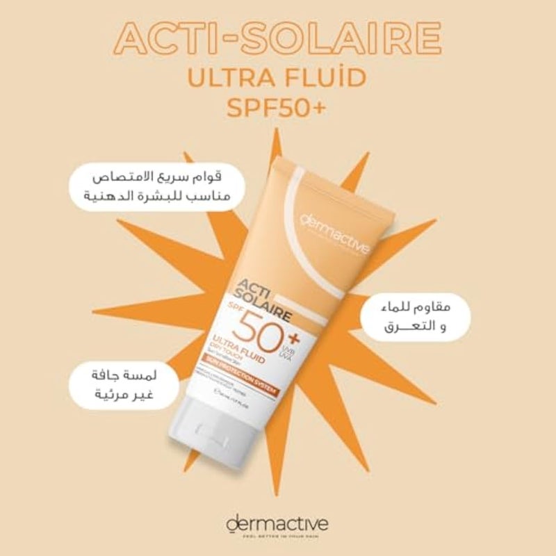 DERMACTIVE Acti-Solaire SPF50+ UVB/UVA Ultra Fluid Dry Touch – 50ml | Very High Sun Protection, Mattifying Finish, Lightweight Daily Wear - Image 5