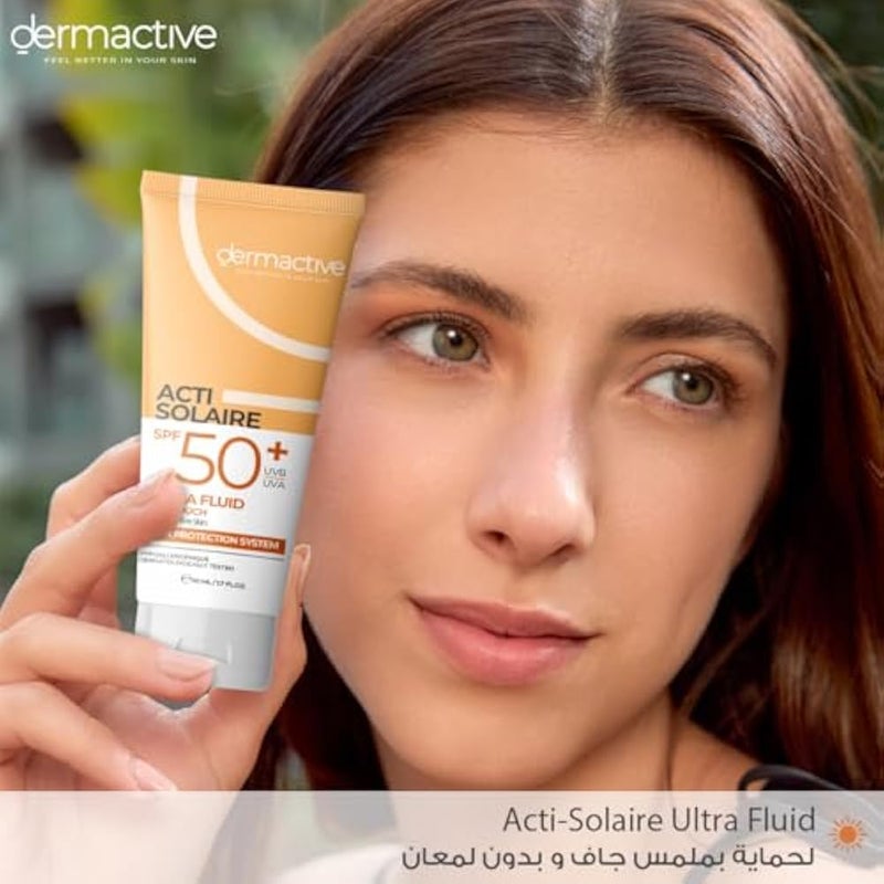 DERMACTIVE Acti-Solaire SPF50+ UVB/UVA Ultra Fluid Dry Touch – 50ml | Very High Sun Protection, Mattifying Finish, Lightweight Daily Wear - Image 2