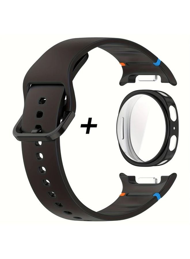 Black Silicone Strap and TPU Case for Samsung Galaxy Watch 8 40MM - Image 1