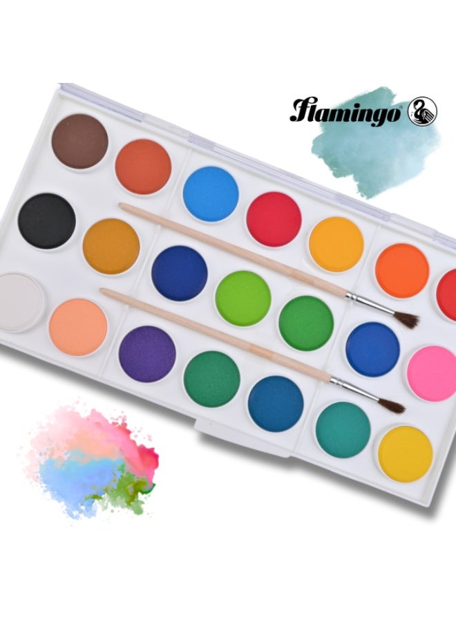 Flamingo Watercolor Paint Set – 12 Vibrant Colors – Smooth Application – With Mixing Palette - Image 3