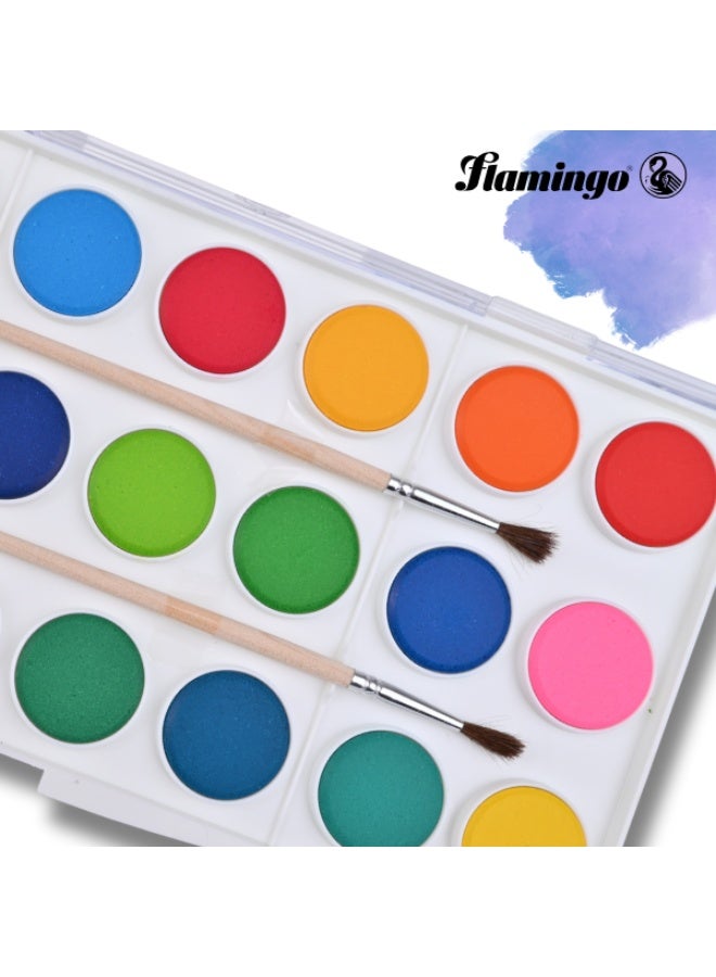 Flamingo Watercolor Paint Set – 12 Vibrant Colors – Smooth Application – With Mixing Palette - Image 4