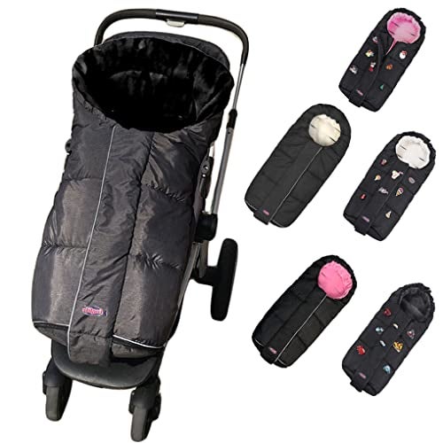 FUNLIFE German Designed Winter Tour Waterproof Stroller Footmuff,Width Adjustable Design Fits Baby Grows Stroller Bunting Bag Toddler 6-36M,Black - Image 1