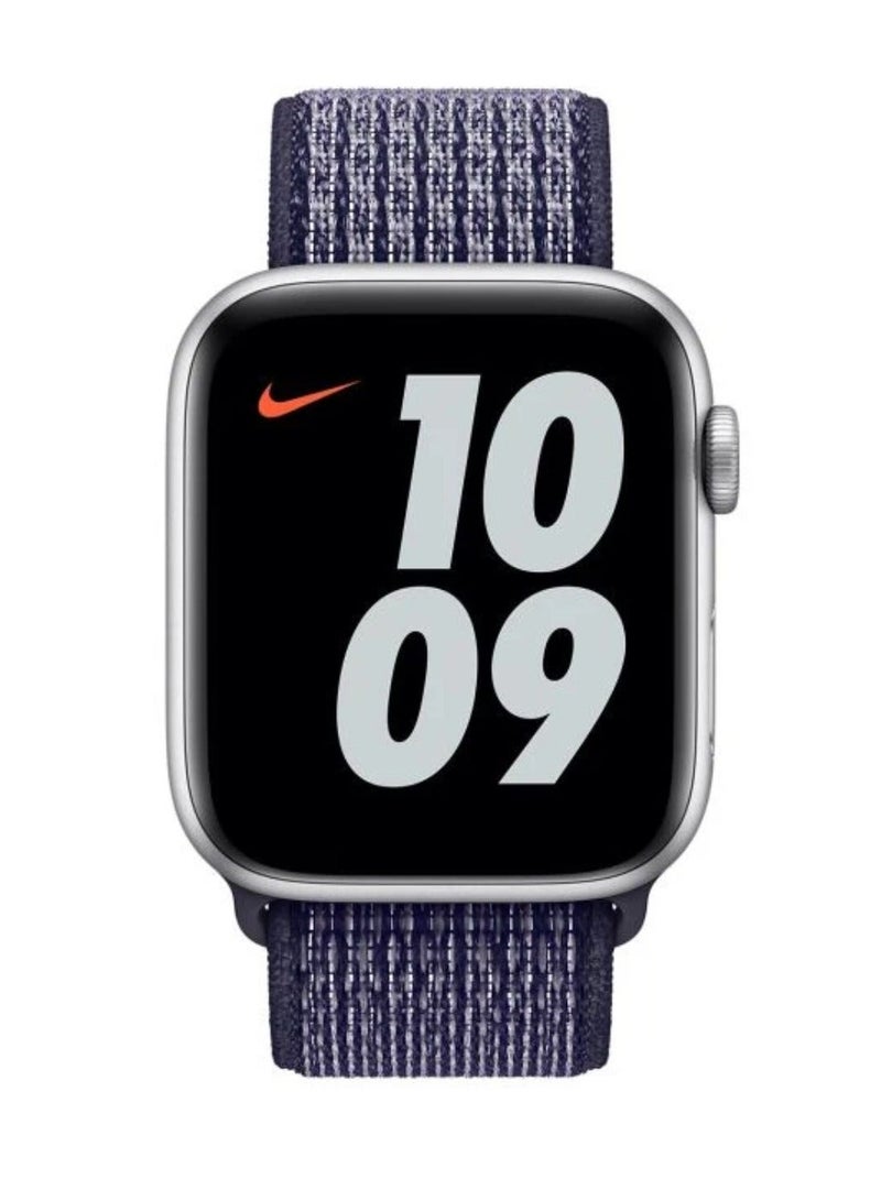 Watch Nylon Loop Band Compatible with Apple Watch 42mm 44mm 45mm 46mm 49mm, Soft Woven Sport Strap, Adjustable Replacement Wristband for Apple Watch Series Ultra / SE / Series 1/2/3/4/5/6/7/8/9/10/11- Purple - Image 2