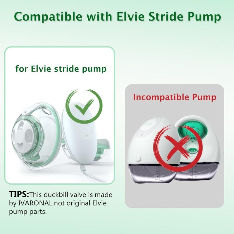 IVARONAL 2pcs Duckbill Valves and 2pcs Diaphragm Compatible with Elvie Stride Pump Replacement Parts Replace for Elvie Pump Valves Diaphragm Parts Accessories - Image 2