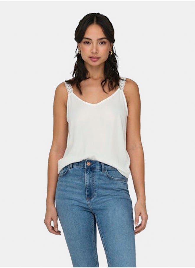 ONLY - Onltilde S/L Lace Mix Top Jrs - Image 1