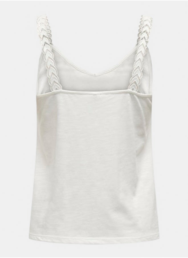 ONLY - Onltilde S/L Lace Mix Top Jrs - Image 1