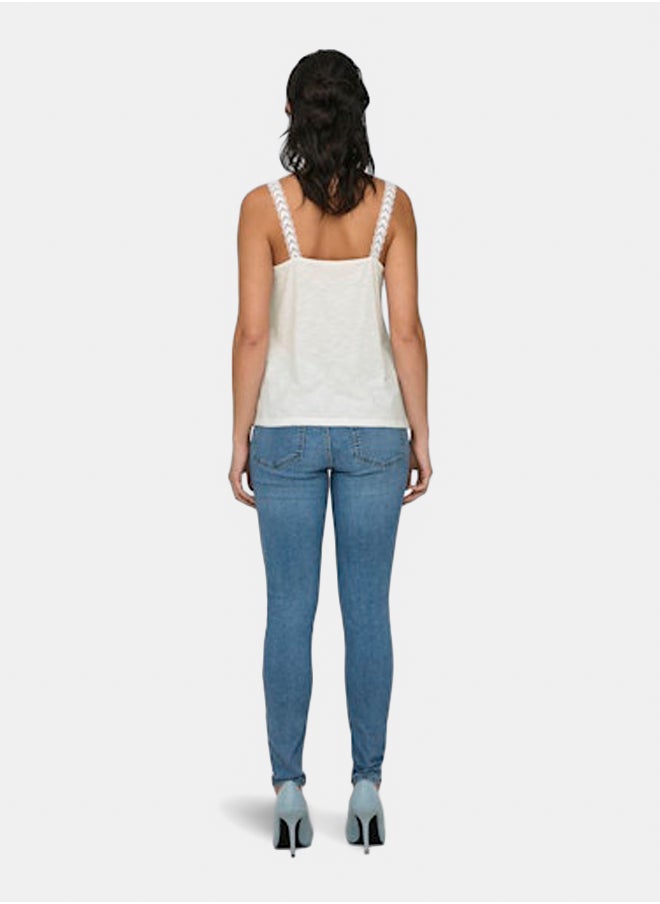 ONLY - Onltilde S/L Lace Mix Top Jrs - Image 1