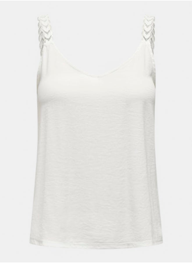 ONLY - Onltilde S/L Lace Mix Top Jrs - Image 1
