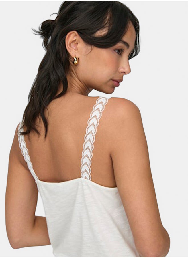 ONLY - Onltilde S/L Lace Mix Top Jrs - Image 1