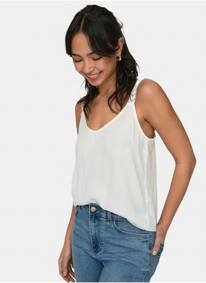 ONLY - Onltilde S/L Lace Mix Top Jrs - Image 1