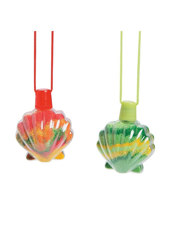 Fun Express Sea Shell Sand Art Necklace - Makes 12 - DIY Crafts for Kids - Image 1