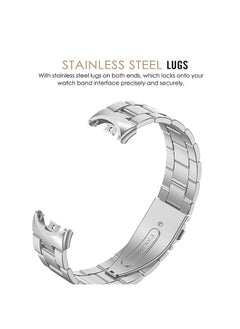 O Ozone Metal Watch Strap Compatible with Xiaomi Mi Band 8 , Stainless Steel Adjustable Smartwatch Replacement Bracelet Men Women -Silver  - Image 3