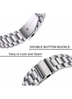 O Ozone Metal Watch Strap Compatible with Xiaomi Mi Band 8 , Stainless Steel Adjustable Smartwatch Replacement Bracelet Men Women -Silver  - Image 4