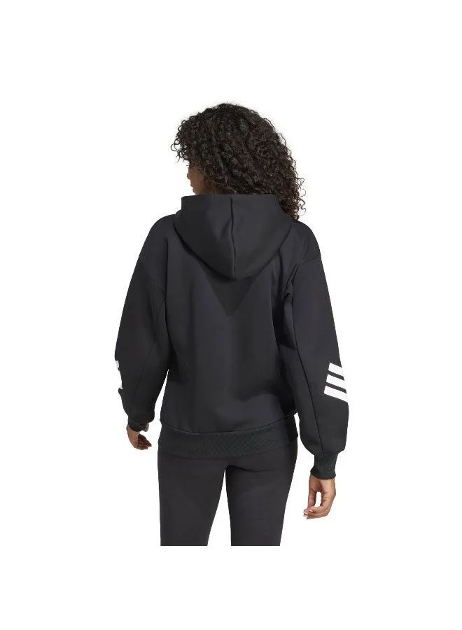 Adidas Black Future Icons 3-Stripes Full-Zip Hoodie for Women | Best Price UAE