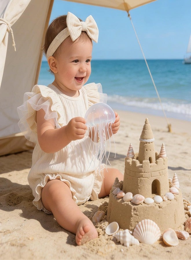 TITKKOP Ruffle Bubble Romper for Baby Girl | One-Piece Shorts Jumpsuit | Summer Outfit & Dress for Infants(apricot,3-6M) - Image 2