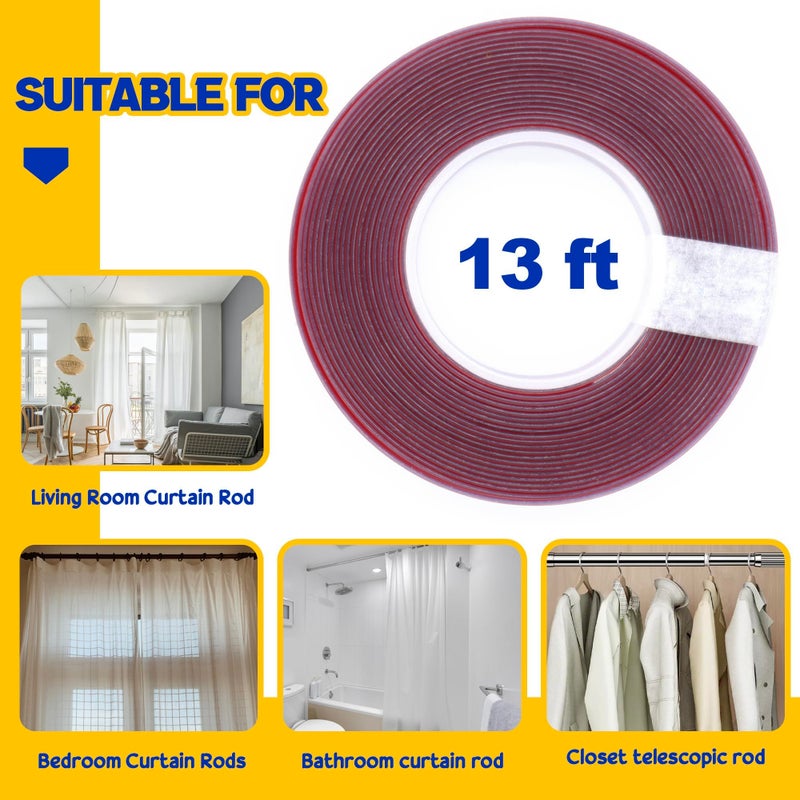 Lutq 13 Ft Curtain Rod Slide Clear - Smooth And Silent Curtain Rod Sliding Accessories For Drapery Curtain Rings - Hard Surface - Wide - Make Curtains Slide Easier - Image 5