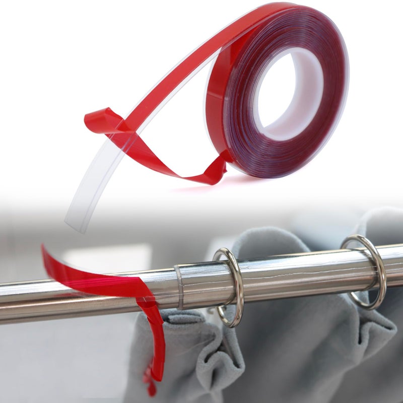 Lutq 13 Ft Curtain Rod Slide Clear - Smooth And Silent Curtain Rod Sliding Accessories For Drapery Curtain Rings - Hard Surface - Wide - Make Curtains Slide Easier - Image 1