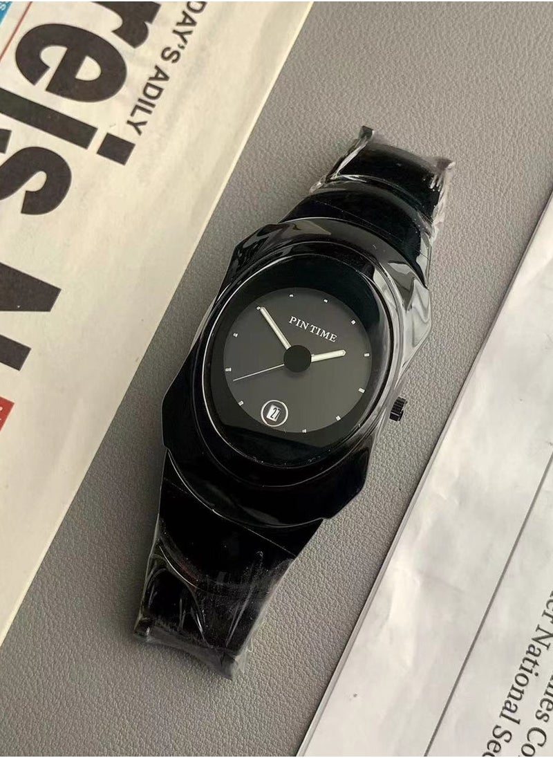 PINTIME Vintage square watch Men's and women's quartz watch  - Image 3