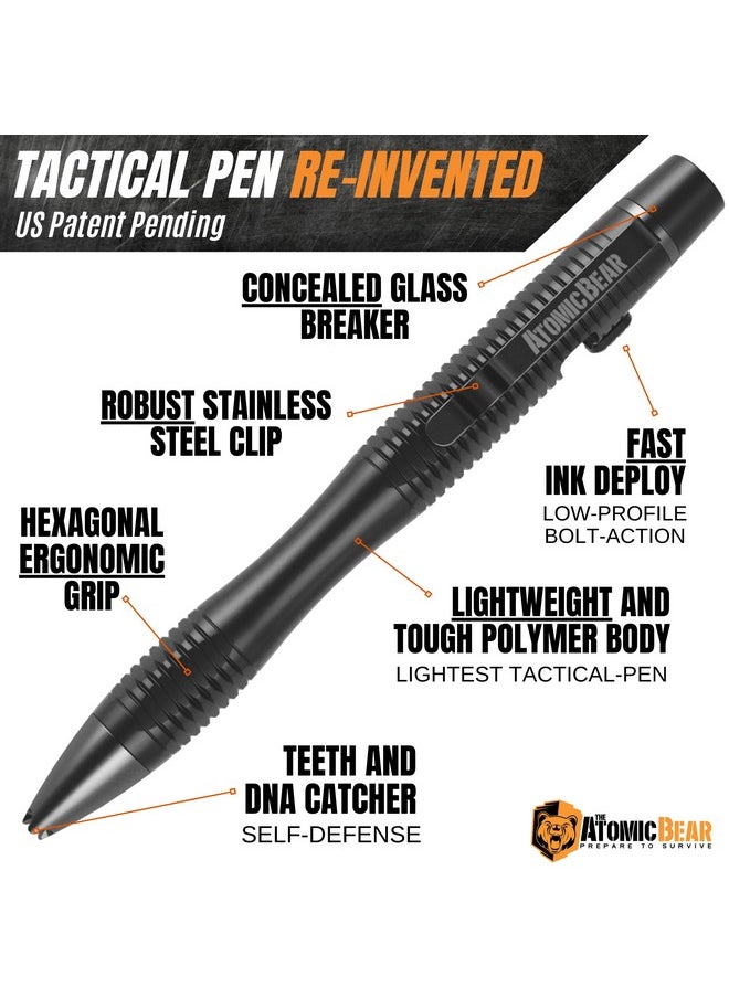 The Atomic Bear - Stealth Pen Pro Tactical Pen For Self Defense Enhanced Writing Survival Pen With Glass Breaker To Escape & Defend Bonus Training To Protecting Yourself Great Gift For Men - Image 1
