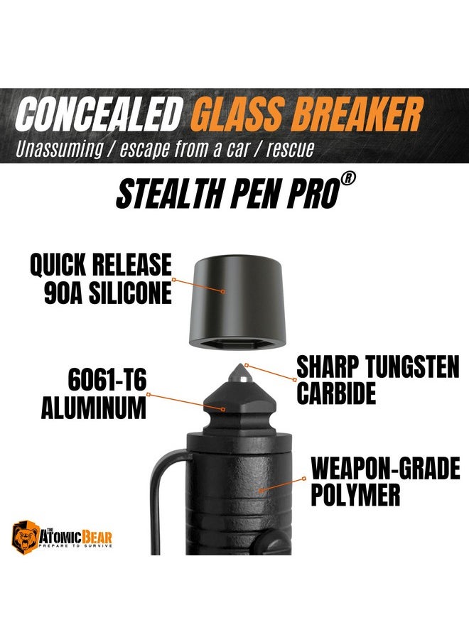The Atomic Bear - Stealth Pen Pro Tactical Pen For Self Defense Enhanced Writing Survival Pen With Glass Breaker To Escape & Defend Bonus Training To Protecting Yourself Great Gift For Men - Image 1