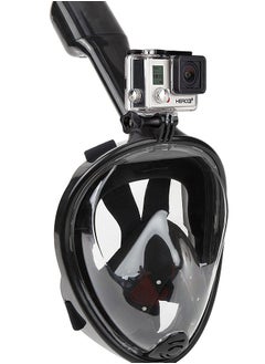 Halamine Snorkeling Mask,Diving Mask Full Face Scuba, Snorkeling Set ，with Camera Mount For GoPro, Anti Fog, Snorkel,for Gopro Xiaomi Yi, SJCA, L/XL, Black  - Image 2
