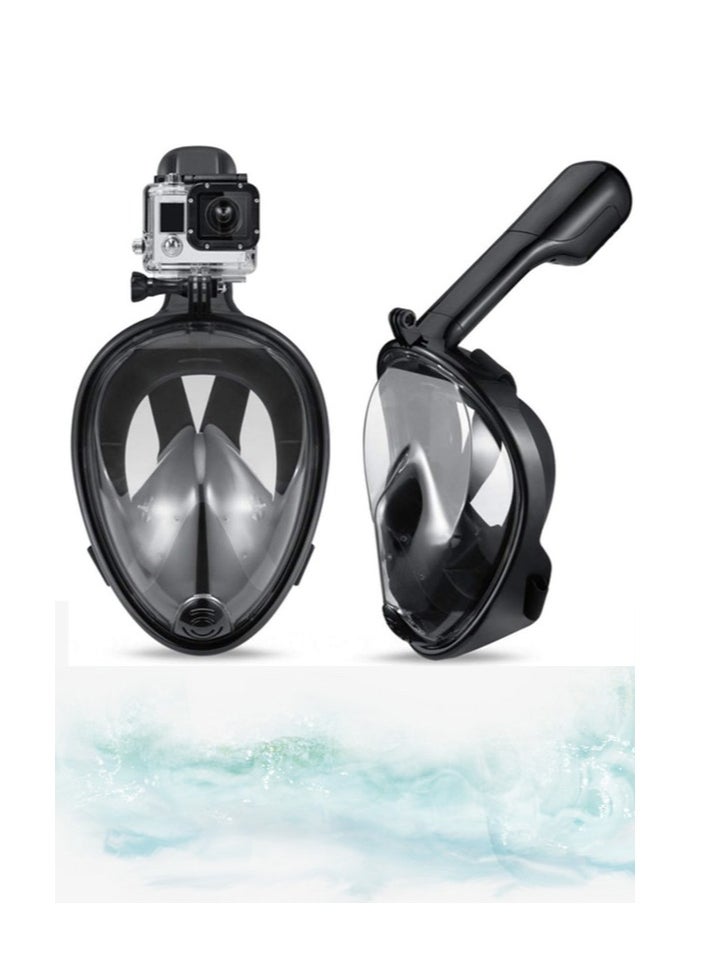 Halamine Snorkeling Mask,Diving Mask Full Face Scuba, Snorkeling Set ，with Camera Mount For GoPro, Anti Fog, Snorkel,for Gopro Xiaomi Yi, SJCA, L/XL, Black  - Image 4