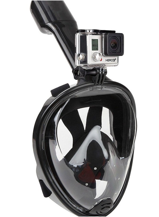 Halamine Snorkeling Mask,Diving Mask Full Face Scuba, Snorkeling Set ，with Camera Mount For GoPro, Anti Fog, Snorkel,for Gopro Xiaomi Yi, SJCA, L/XL, Black  - Image 1