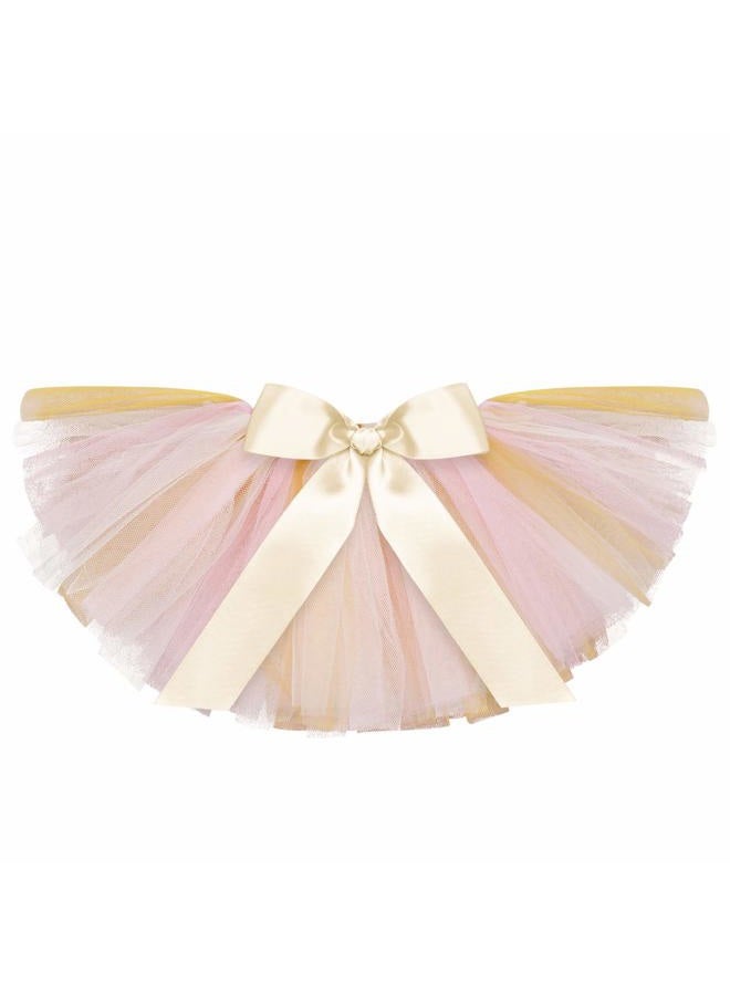 IDOPIP My 1/2 1st Birthday Outfit Baby Girls Shiny Crown Romper + Ruffle Tulle Skirt + Sequins Crown Flower Headband Glitter Party Dress up 3PCS Photo Cake Smash Clothes Set Gold 1/2 Birthday 3-6 Months - Image 4