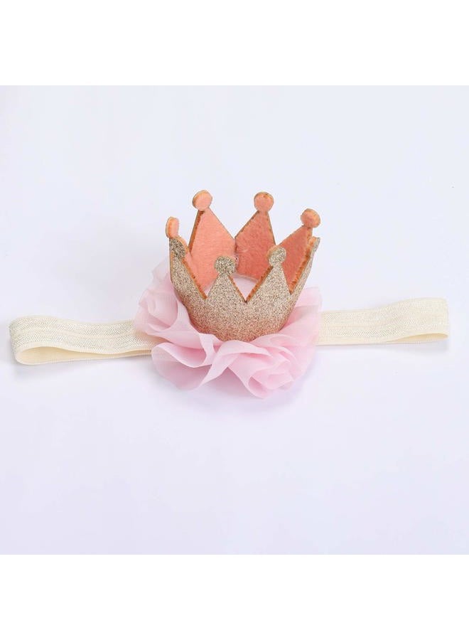 IDOPIP My 1/2 1st Birthday Outfit Baby Girls Shiny Crown Romper + Ruffle Tulle Skirt + Sequins Crown Flower Headband Glitter Party Dress up 3PCS Photo Cake Smash Clothes Set Gold 1/2 Birthday 3-6 Months - Image 5
