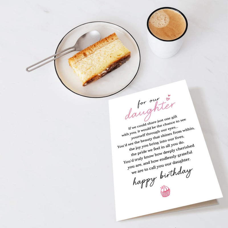 Chenive Daughter Birthday Card from Mom and Dad, Heartfelt Birthday Card for Adult Daughter, Sentimental Poem Daughter Birthday Card from Parents, Happy Birthday Card for Our Daughter - Image 4
