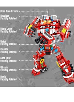 KASTWAVE Fire Robot STEM Building Toys, 836 PCS Creative Construction Truck Blocks Toys, 35 in 1 STEM Educational Building Bricks City Fire Rescue Vehicles Kit Gift for Kids for Boys Age 6+ Year Old  - Image 2