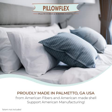 PILLOWFLEX وسادة بيلوفليكس البوليستر الفاخرة - 20x20 - وسادة رمي صغيرة ناعمة مربعة، غطاء أريكة، لومبار، ظهر، أريكة - قابلة للغسل في الغسالة - شكل زخرفي - 1 وسادة ناعمة - Image 2