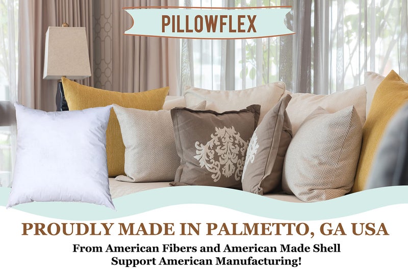 PILLOWFLEX وسادة بيلوفليكس البوليستر الفاخرة - 20x20 - وسادة رمي صغيرة ناعمة مربعة، غطاء أريكة، لومبار، ظهر، أريكة - قابلة للغسل في الغسالة - شكل زخرفي - 1 وسادة ناعمة - Image 4